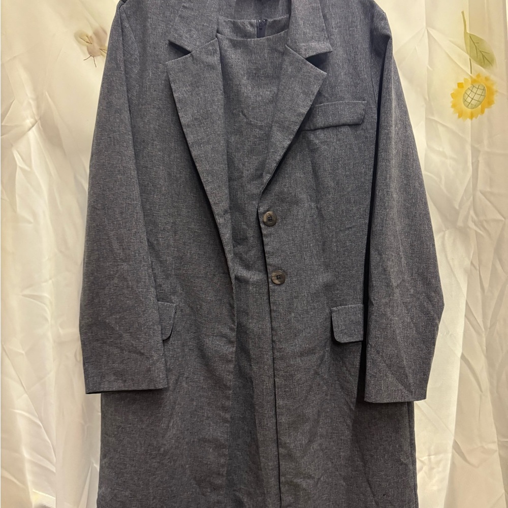 Vintage Spago Women's Gray business career skirt & jacket set